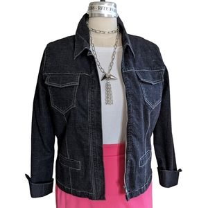 FDJ French Dressing Black Denim Jacket Size 4